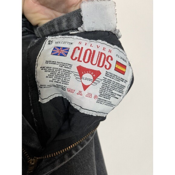 Silver Clouds Jeans Women's 27x31 Black Denim Jeans Hi Rise Straight UK vintage - Picture 7 of 12